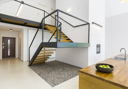 escalier et rampe métallique